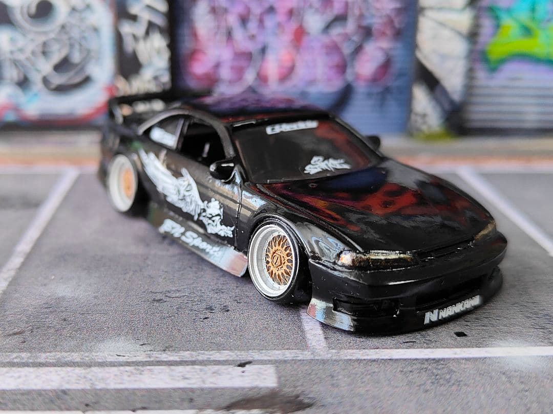ホットウィールカスタム 日産 S14 シルビア フルエアロ☆深リム☆トミカ改造z