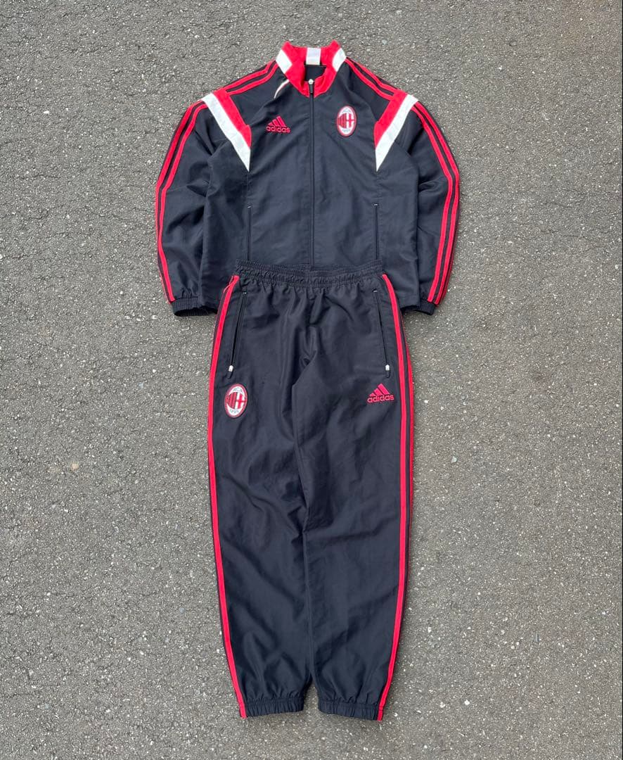 激レア　00s adidas ACミラン　セットアップ　ナイロンジャケット