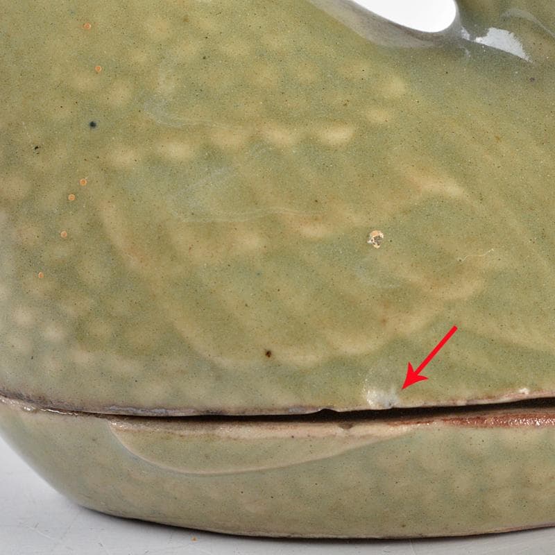 茶道具　青磁　鶏香合　時代箱付　V　R5553