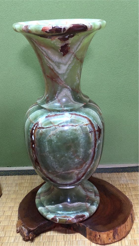 【お値下げ】超希少　オニキス特大サイズ　飾り壺　運気アップ　玄関飾り　床の間飾り