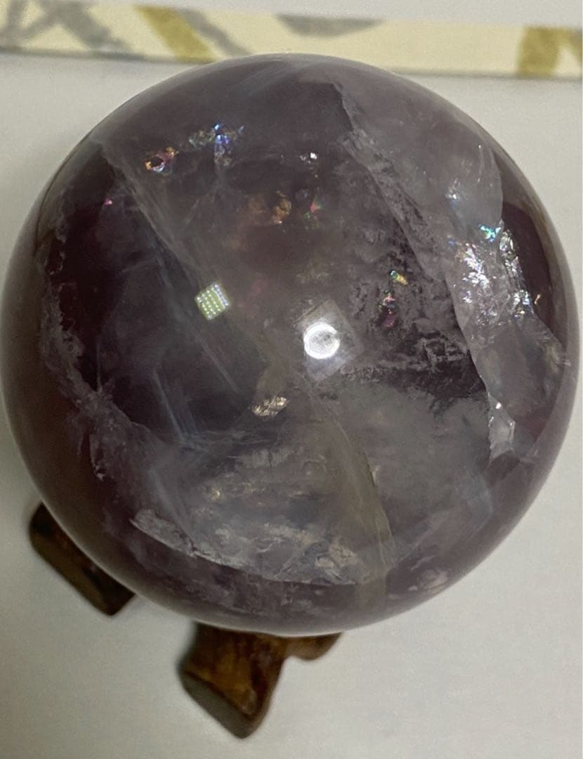 天然石　マイカインフローライト　スフィア　丸玉　大きめサイズ　フローライト　原石