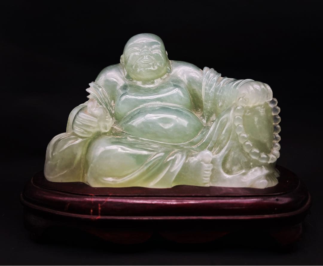 中国美術 古玩 玉石笑仏 弥勒仏 弥勒菩薩 仏像置物