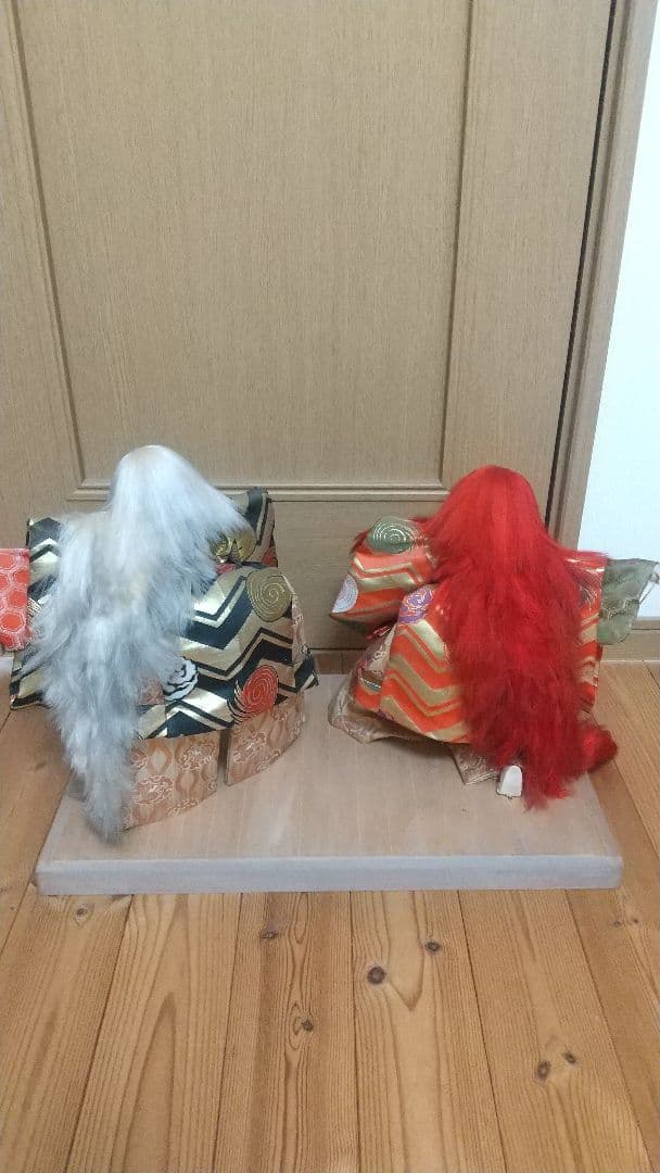 歌舞伎 連獅子 置物