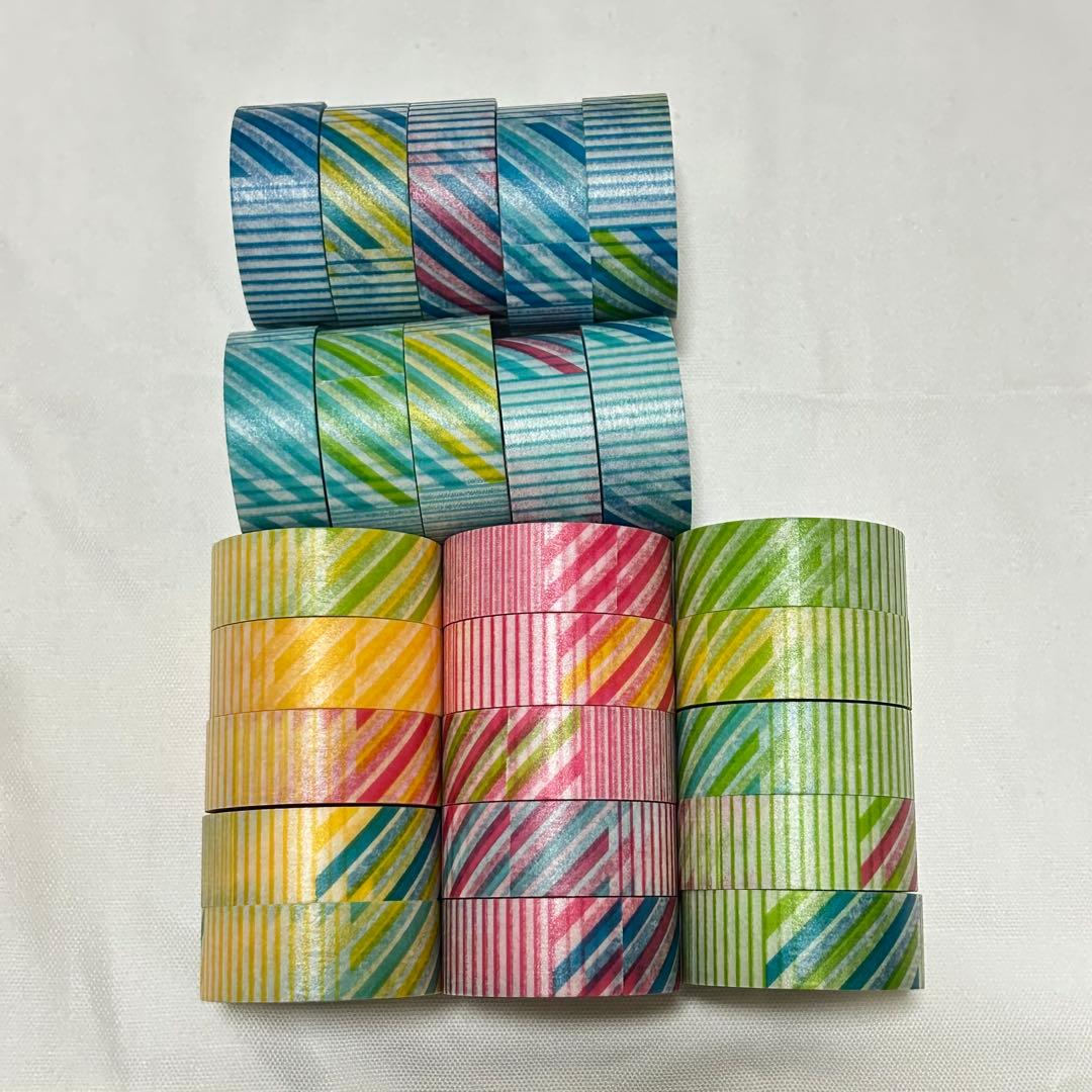 mt lab. 限定カラセレ　マスキングテープ ストライプ×ボーダー 25本