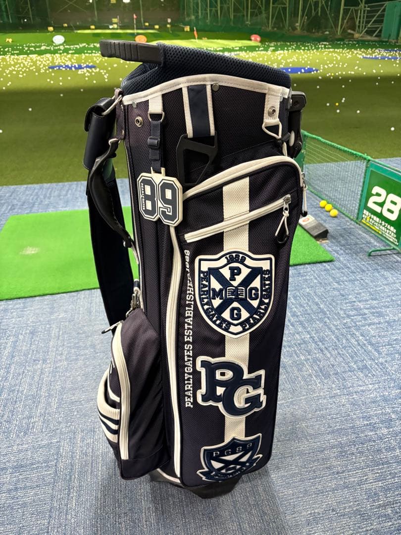 中古美品❗️PEARLY GATES ゴルフバッグ 89モデル ネイビー/ホワイト