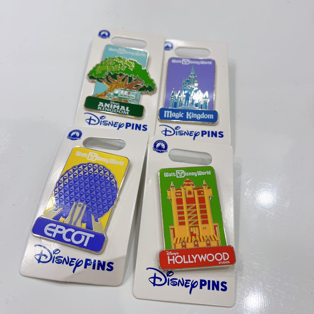 【日本未発売】WDW ピンバッジ 4点セット 4大パーク限定