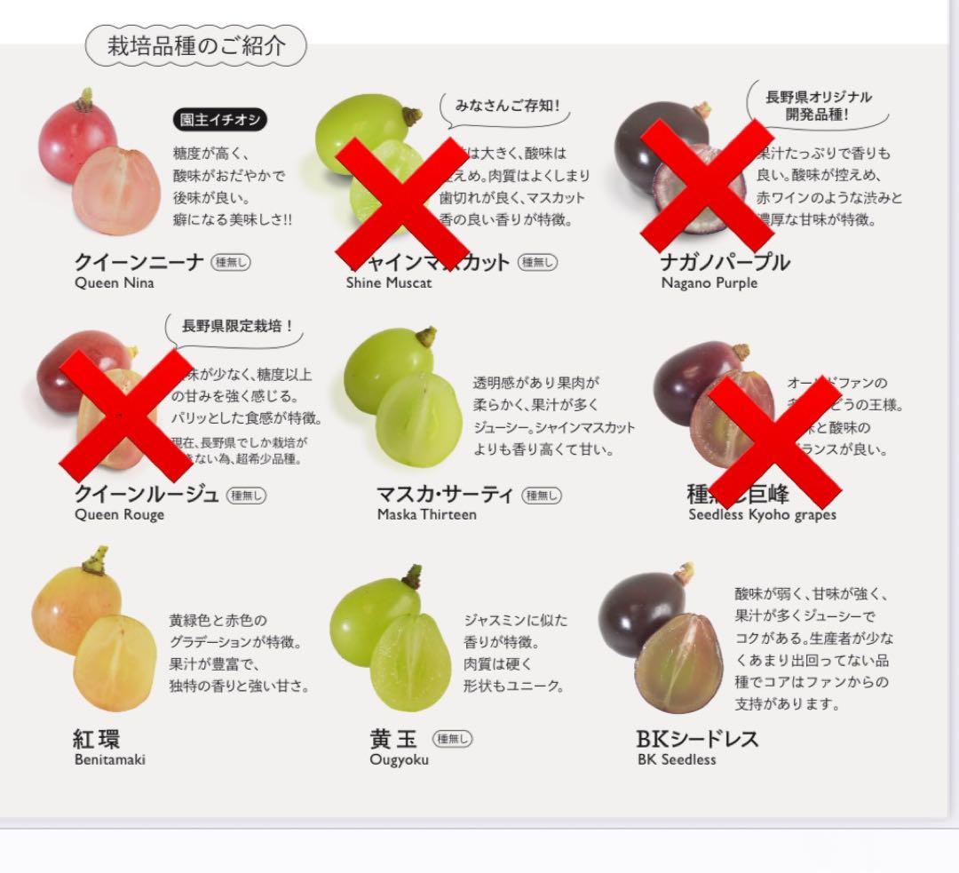 みづき4kg紅環ナガノパープル2房マスカサーティーン1房クイーンルージュ