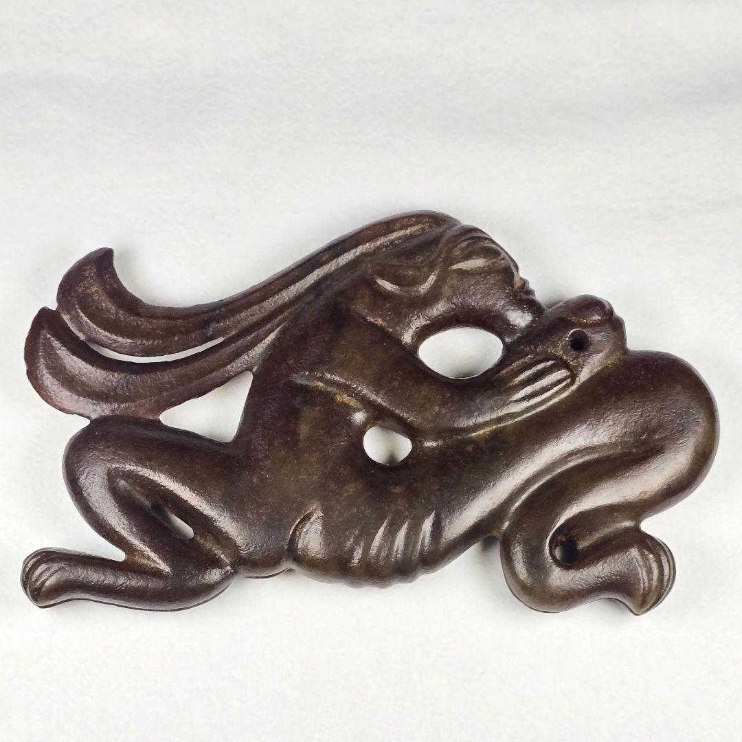 大型祭祀器 上古石器 河磨玉 紅山文化 太陽神追日像 霊の媒介 巫観石器 置物