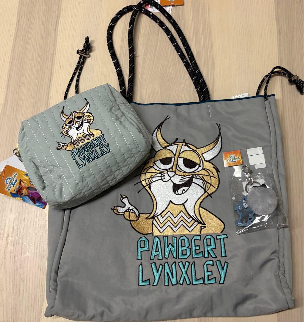 即発送⭐︎ズートピア⭐︎しまむら⭐︎パウバート　トートバッグ&ポーチ&チャームセット⭐︎