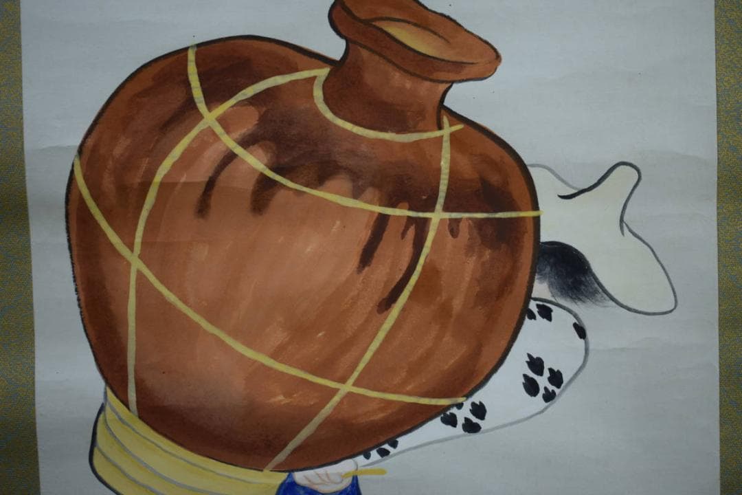 真作/新井勝利/人物図/布袋屋掛軸HH-401