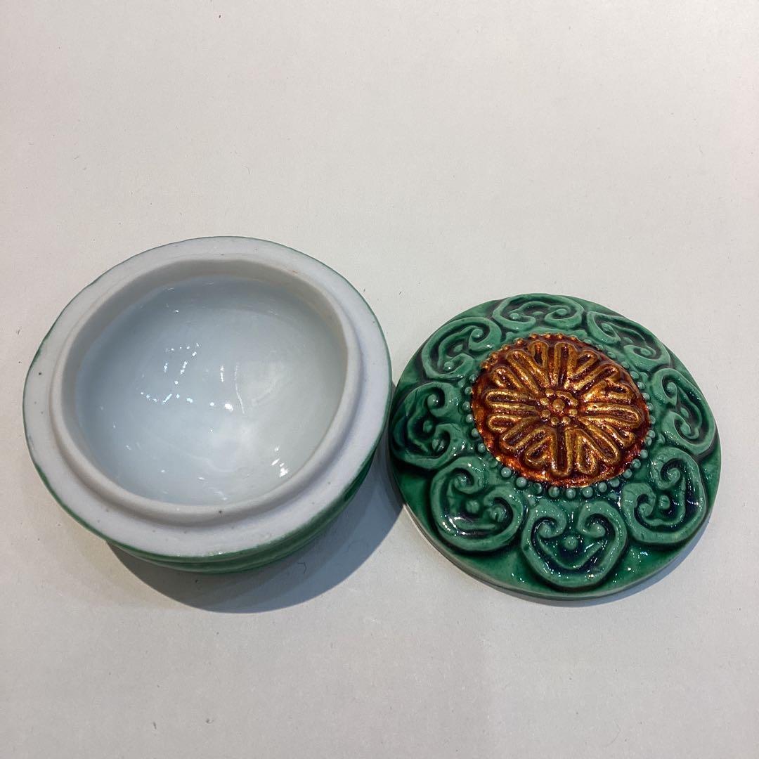 交趾　竹節香合　中村翠嵐作