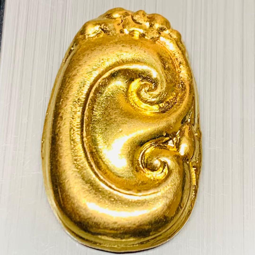 極美品 希少 中国 大清金庫 雲の金元宝 金貨 御賜足金 金塊 足金 元寶 骨董