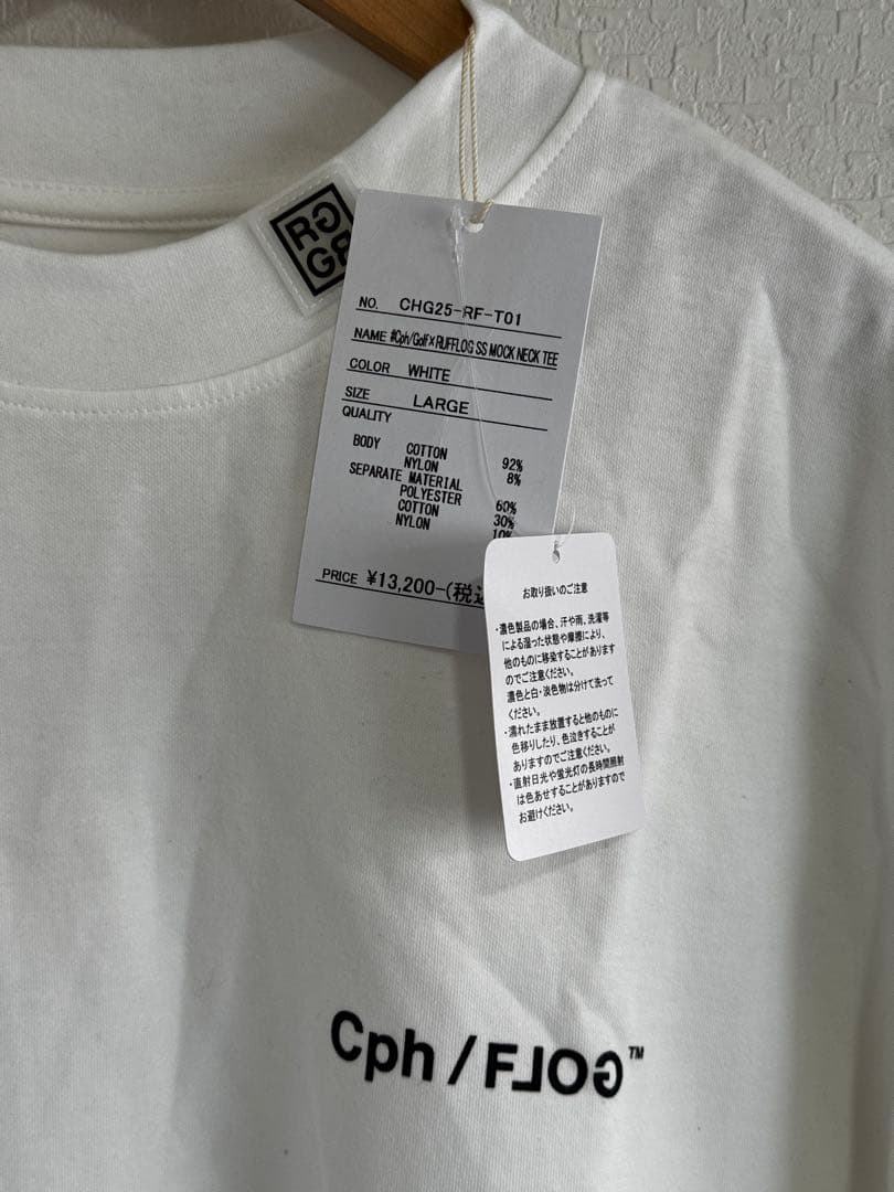 Cph/Golf×RUFFLOG SS MOCK NECK TEE WHITE