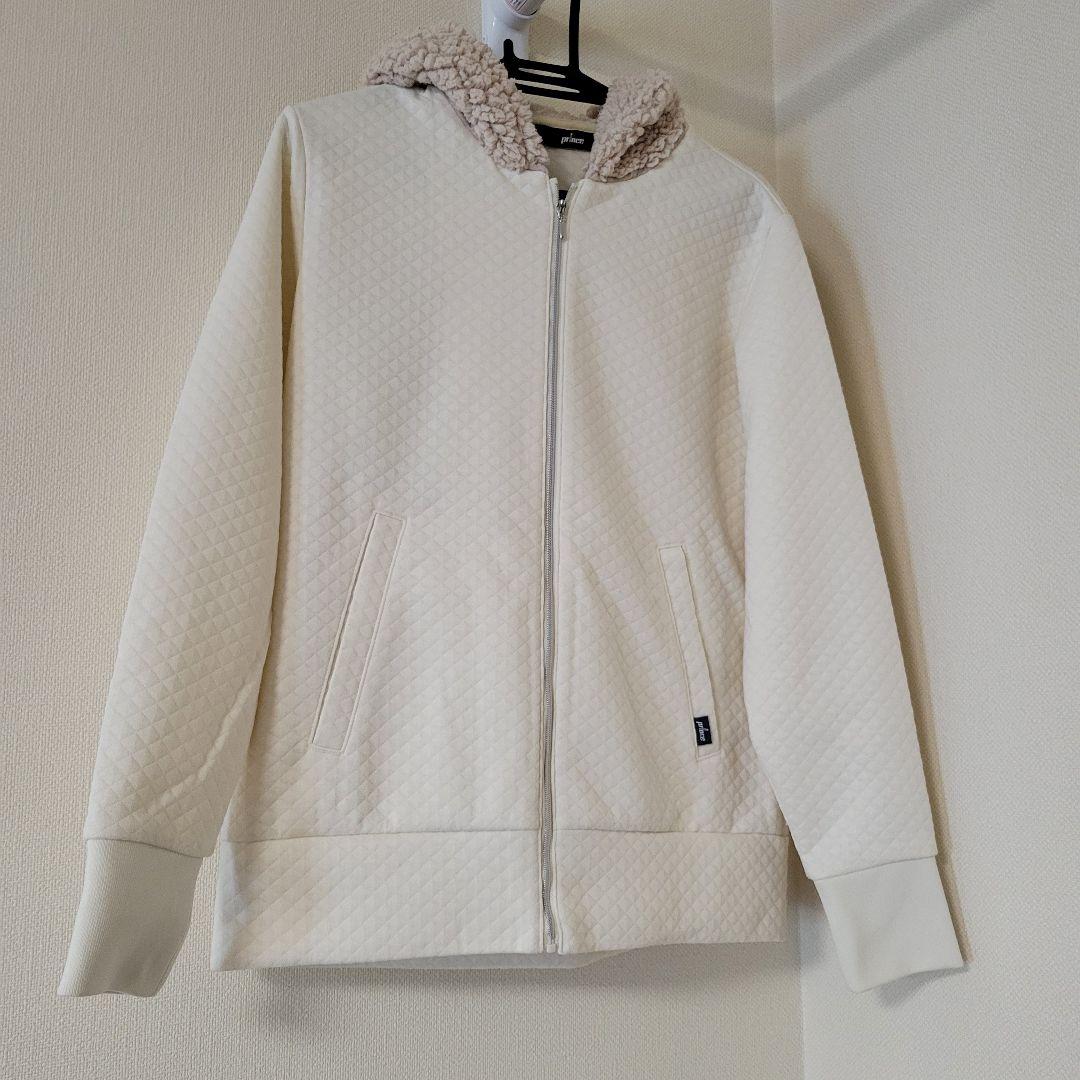 入手困難 美品 プリンス アイボリー キルティングパーカー フリースフード付き