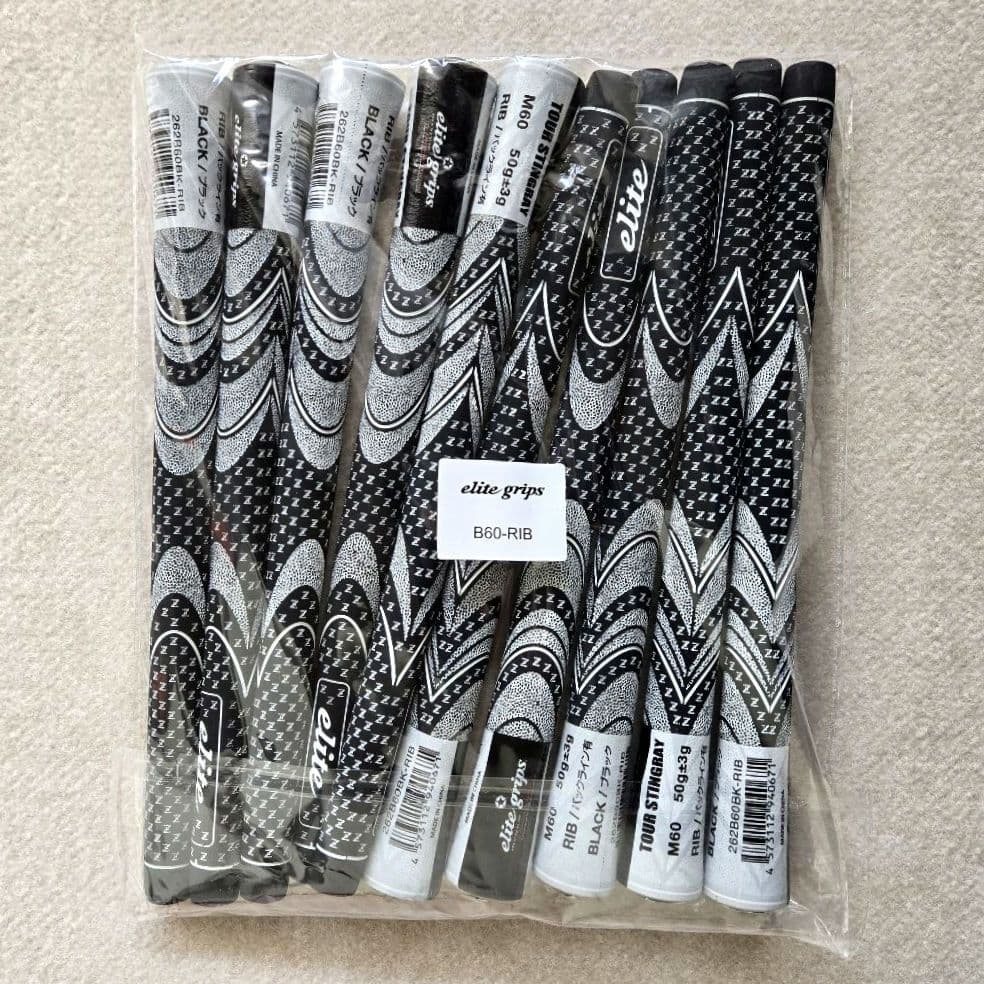 エリートグリップ　ツアースティングレー　M60　50g　バックライン有　ブラック
