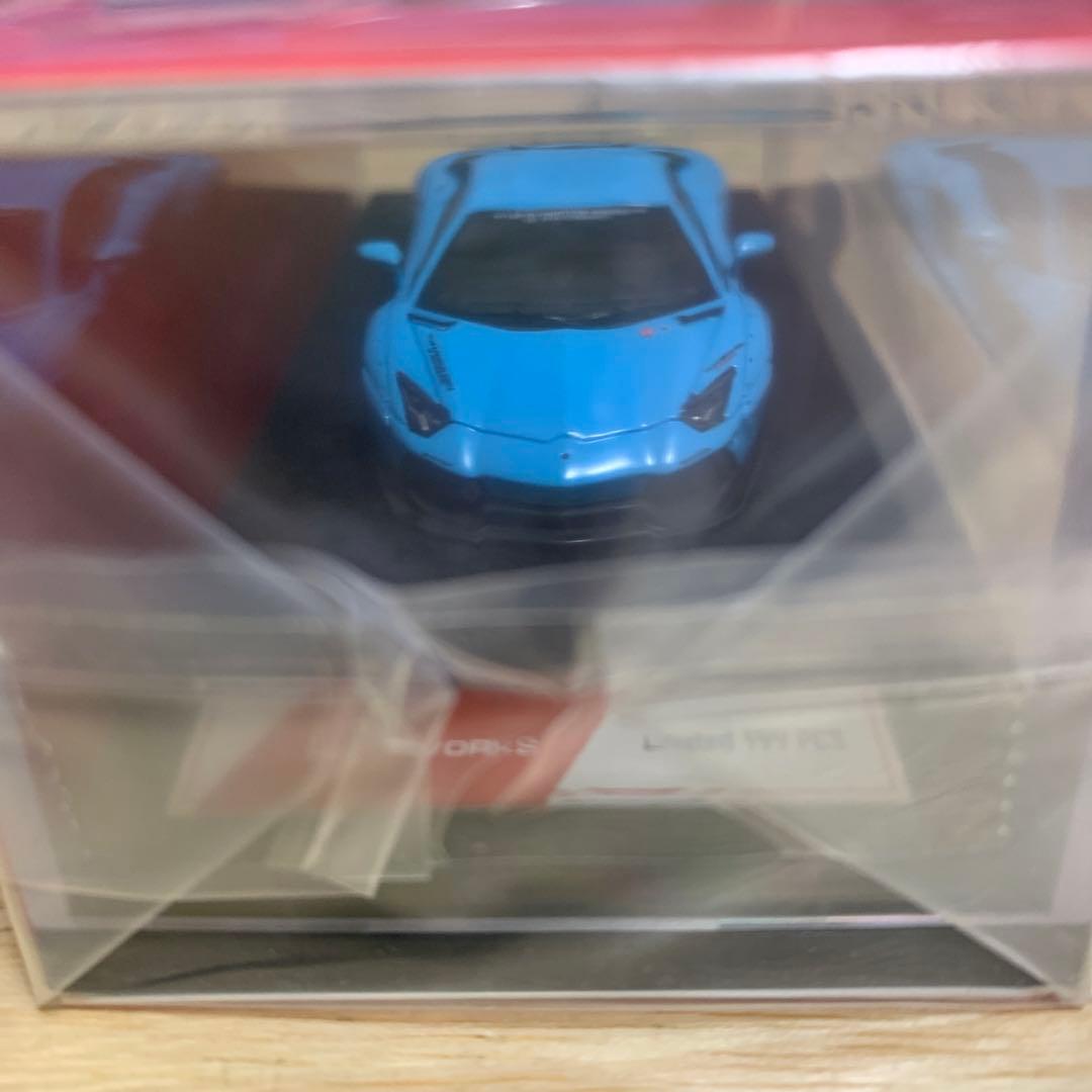 リバティーウォーク　1/64 ミニカー　アヴェンタドール　水色