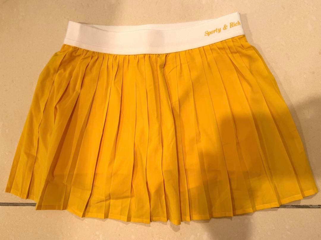 Sporty & Rich プリーツスカート S/M 黄色