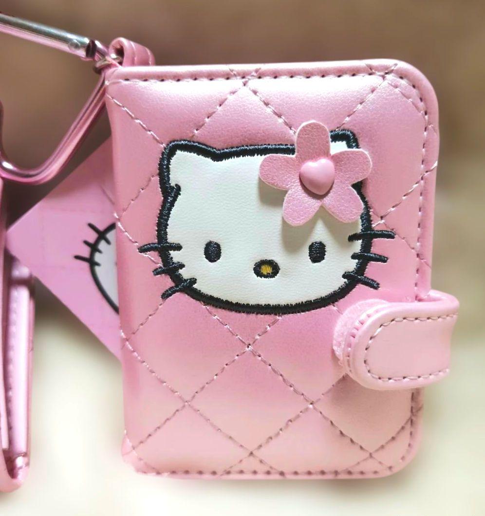 専用　キティミニチュアキルト　リュックポーチ　バニティ形ケースウォレット　ミラー