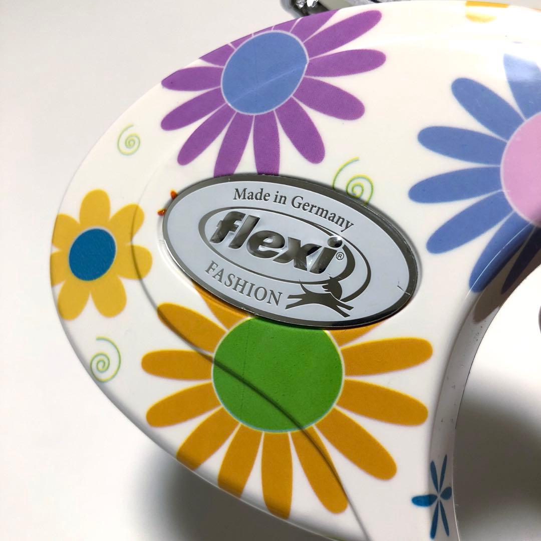 希少 flexi フレキシリード 3mリード 花柄 犬 ペット ホワイト S