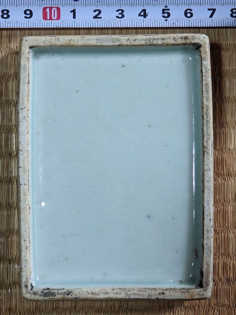 ♦中国古陶磁 青花 長方形印盒 盒子 染付 印泥入 古玩 古美術品 骨董品