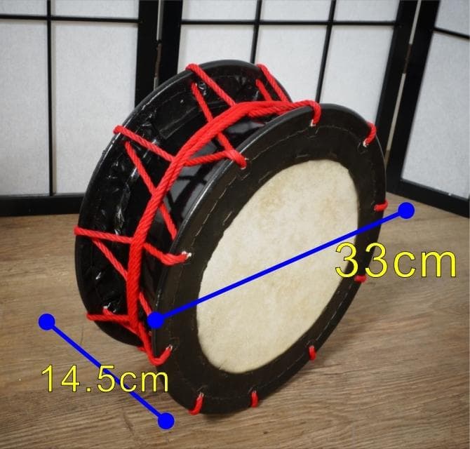 【新品・未使用】　牛革　和太鼓 締め太鼓・バチ付き・台付き