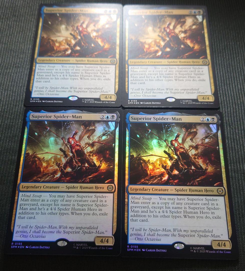 mtg 高騰中 フルフォイル 4枚セット スーペリアスパイダーマン spm