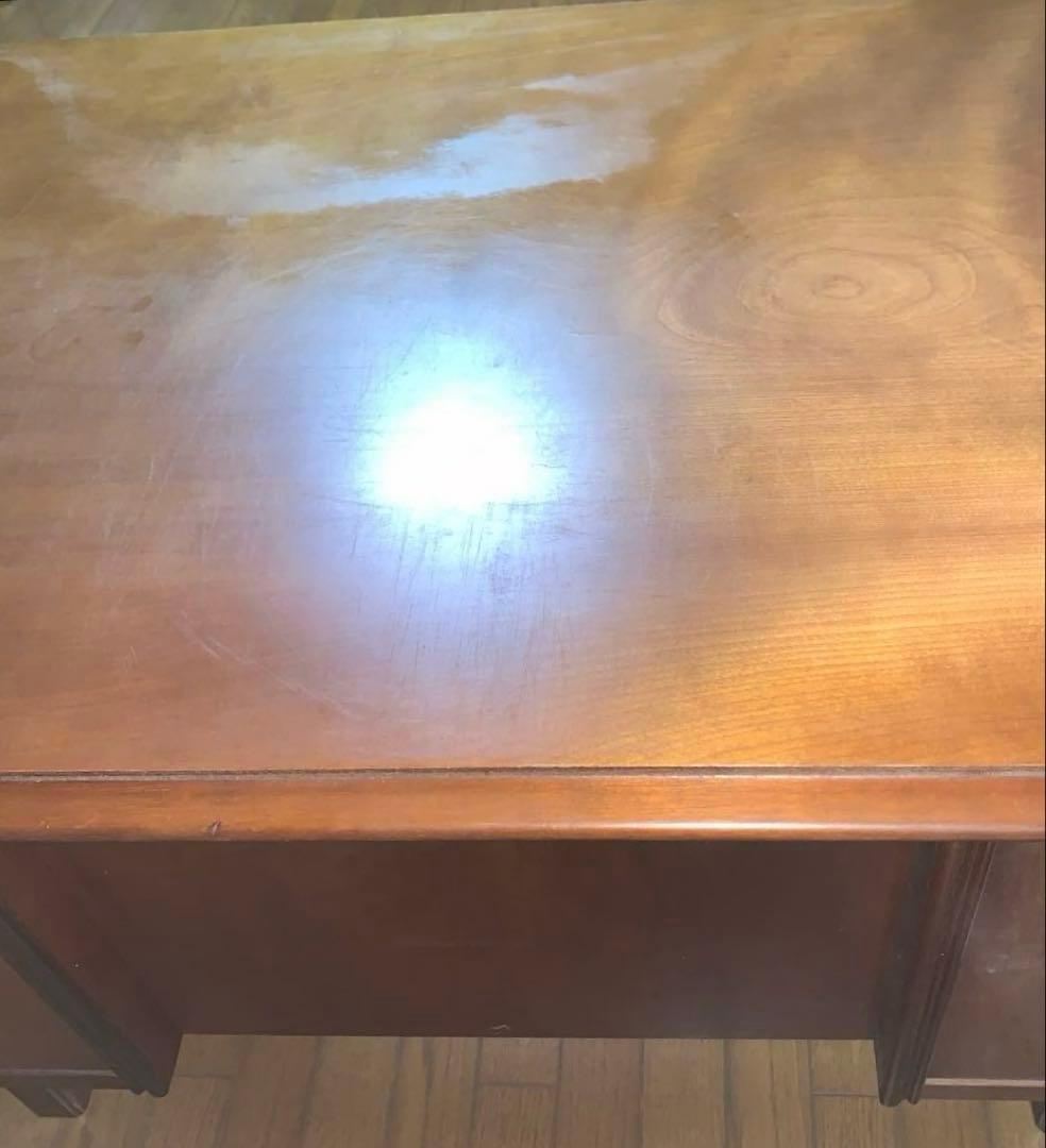 【昭和レトロ】木製 書斎机 両袖引き出し付き アンティーク デスク