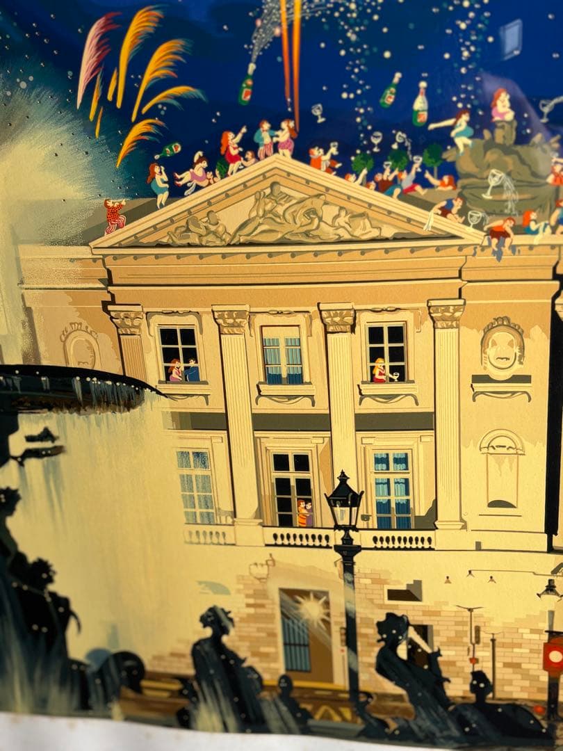 ヒロ・ヤマガタのシルクスクリーン116/250作品『コンコルド広場の噴水』