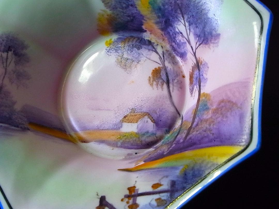 【 E954 】 超名品　大正期～昭和初期　ノリタケ　ハンドペイント鉢＆小皿二点