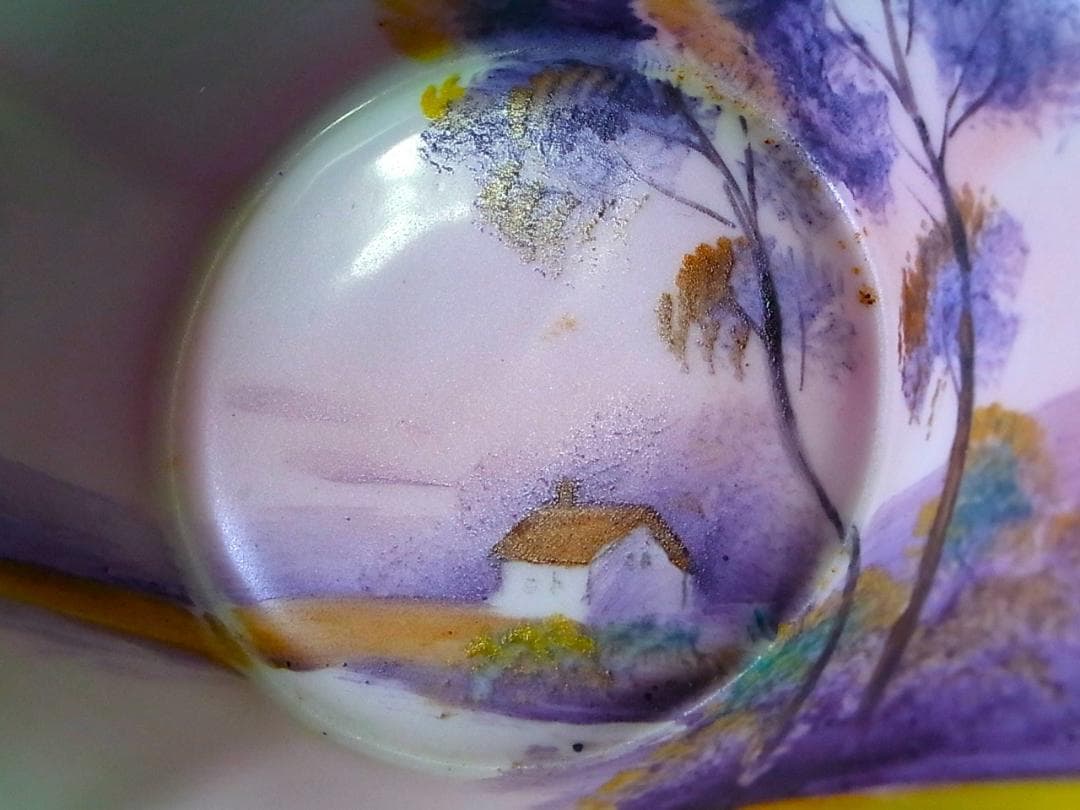 【 E954 】 超名品　大正期～昭和初期　ノリタケ　ハンドペイント鉢＆小皿二点