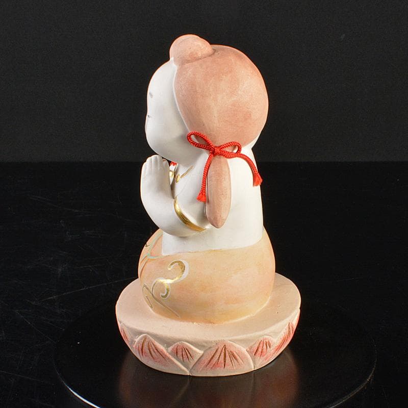 博多人形　人形師　二代戸畑茂四郎作　福々観音　置物　台付　V　R7113