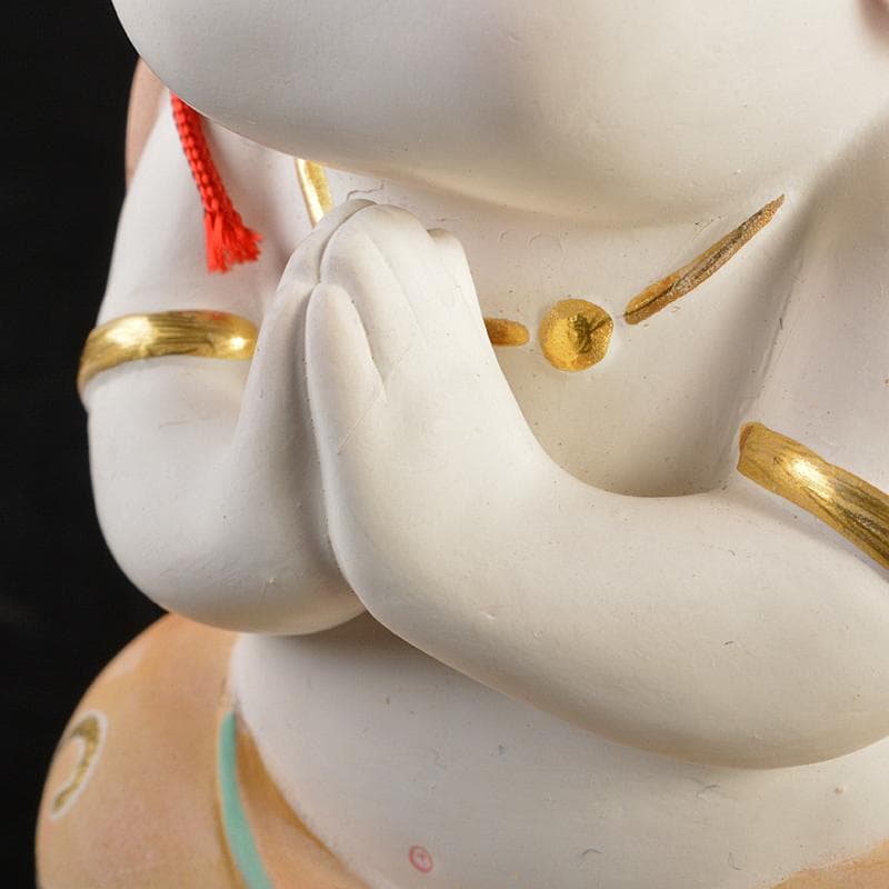 博多人形　人形師　二代戸畑茂四郎作　福々観音　置物　台付　V　R7113