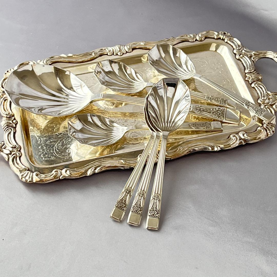 【Ryals】 アールデコのアイスクリームセット 7本　サーバー