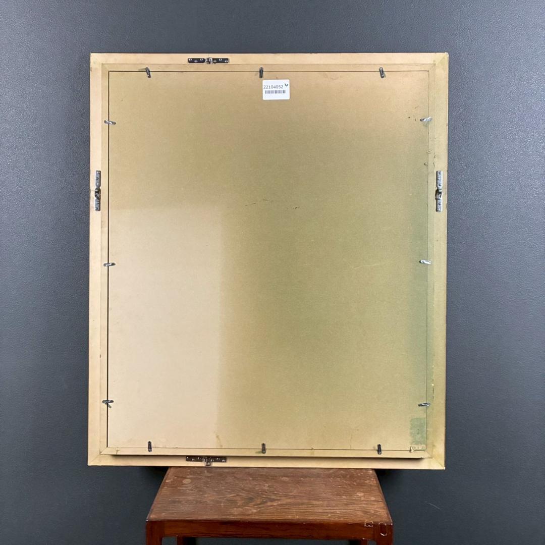 美品 佐々木英夫「持国天 立像 戎壇堂」油彩 大作 1988年作 銀箔仕様 仏像