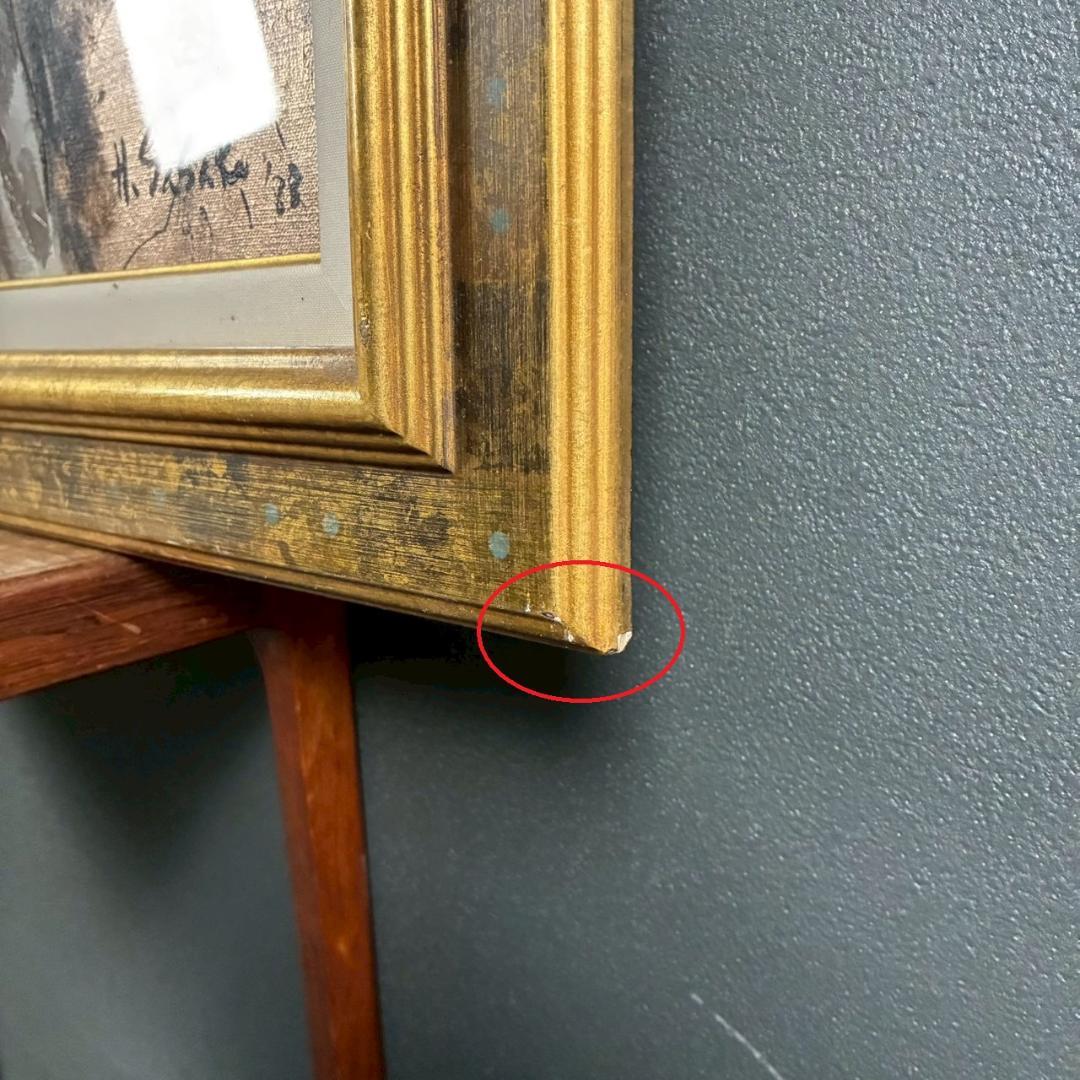 美品 佐々木英夫「持国天 立像 戎壇堂」油彩 大作 1988年作 銀箔仕様 仏像