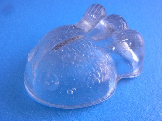 戦前　金魚型　ガラス　ぺろぺろ　とろとろ　古い菓子型　昭和初期　大正　型吹き