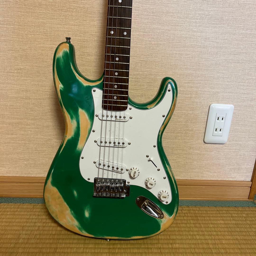 エレキギター グリーン/ホワイト