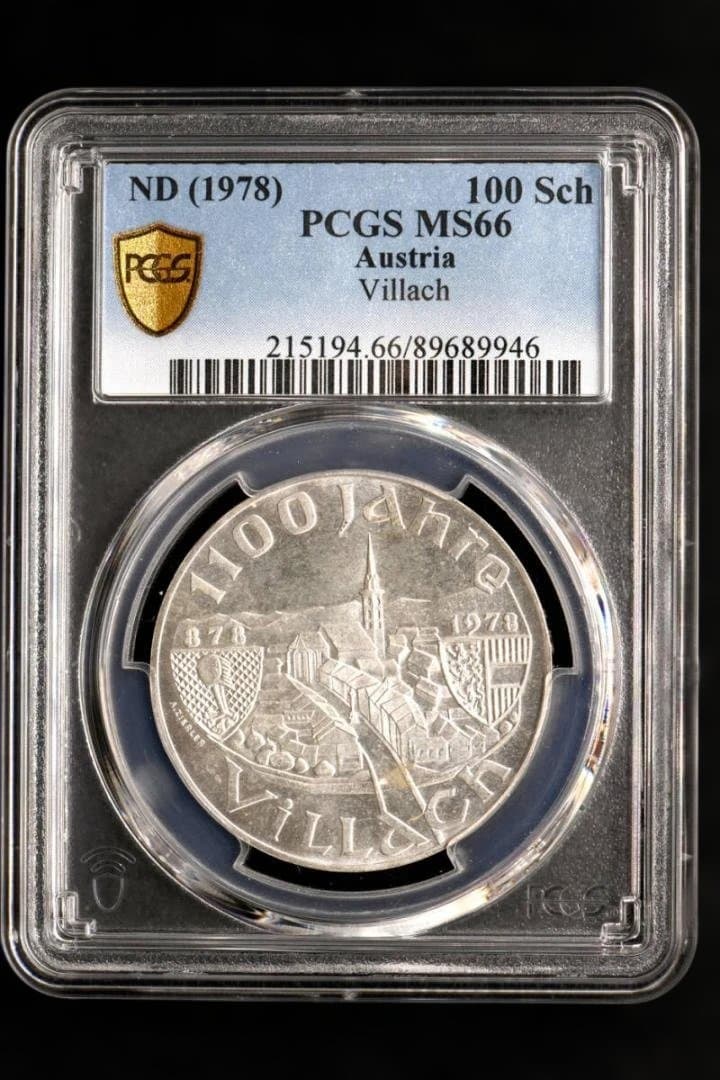 ⭐️PCGS MS66 1978 オーストリア 100Sch銀貨 フィラッハ