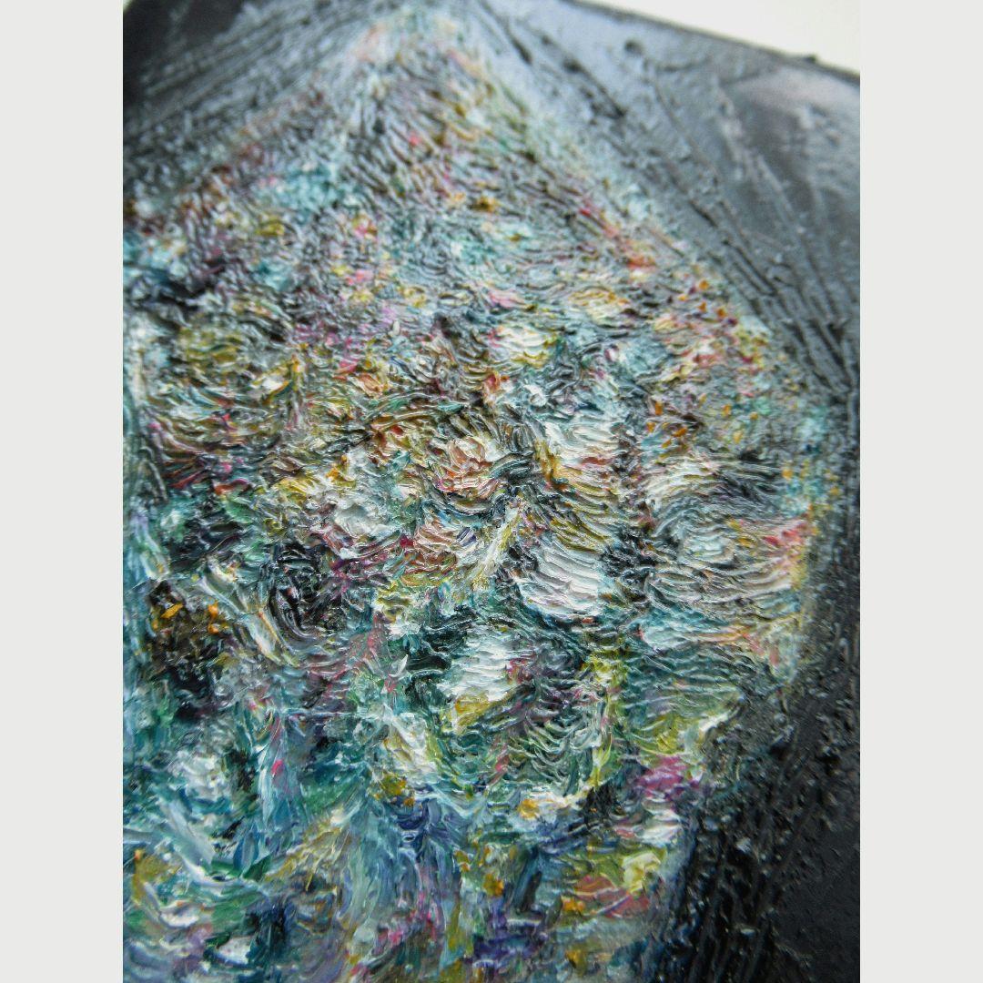 ［匿名で配送］一点もの 水晶 鉱石 宝石 油絵 油彩 絵