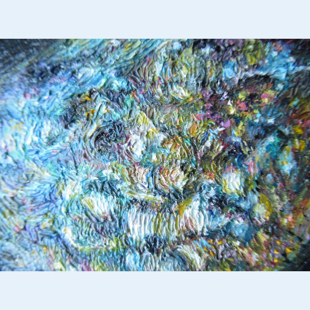 ［匿名で配送］一点もの 水晶 鉱石 宝石 油絵 油彩 絵