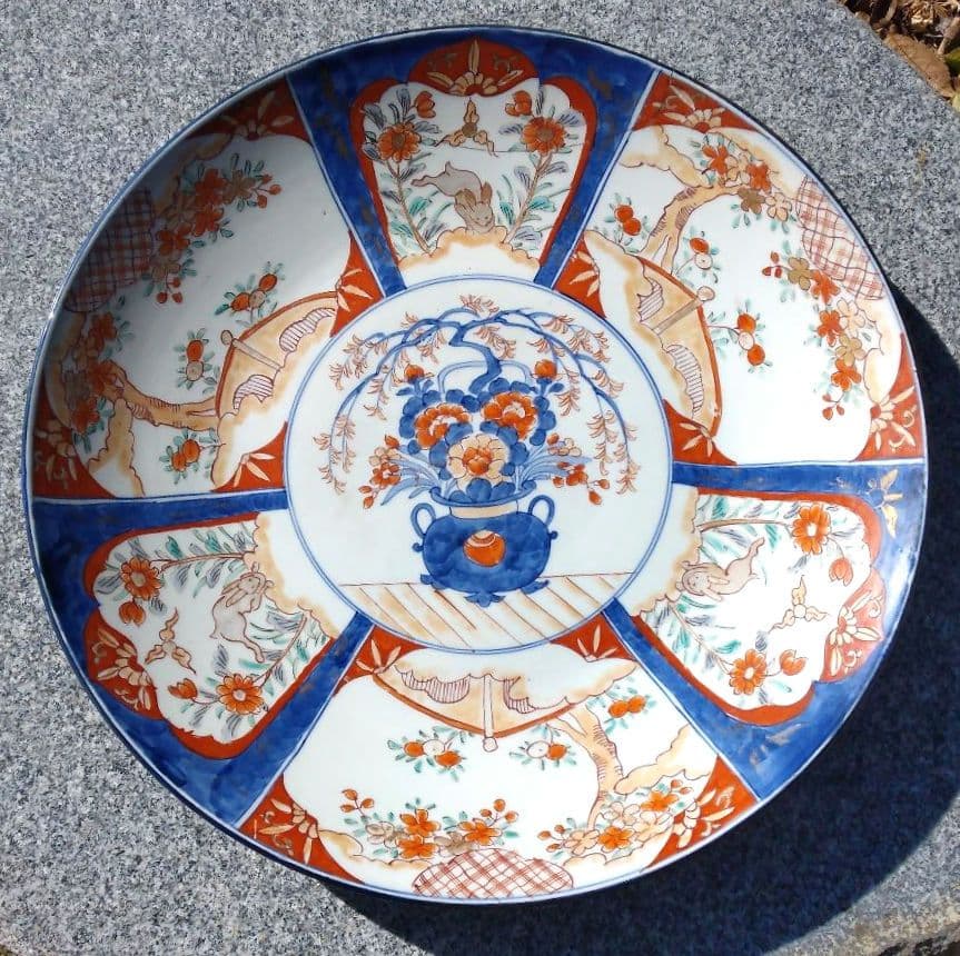 古伊万里　大皿　兎の模様　アンティーク