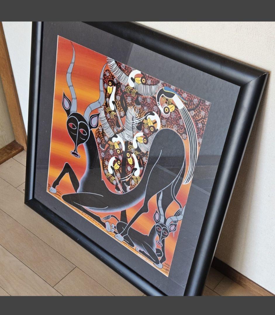 アフリカ 絵画 アート ティンガティンガ チワヤ レイヨウ 鳥 楽園 動物園