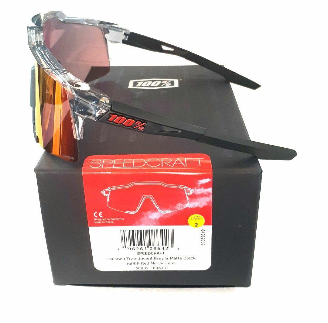 2025新作 100% Speedcraft クリアグレー ブラック サングラス