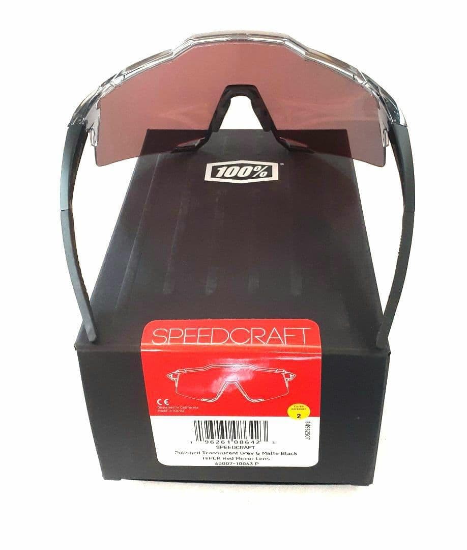 2025新作 100% Speedcraft クリアグレー ブラック サングラス