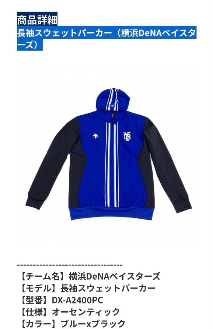 DESCENTE NPB フード付きジャケット Mサイズ