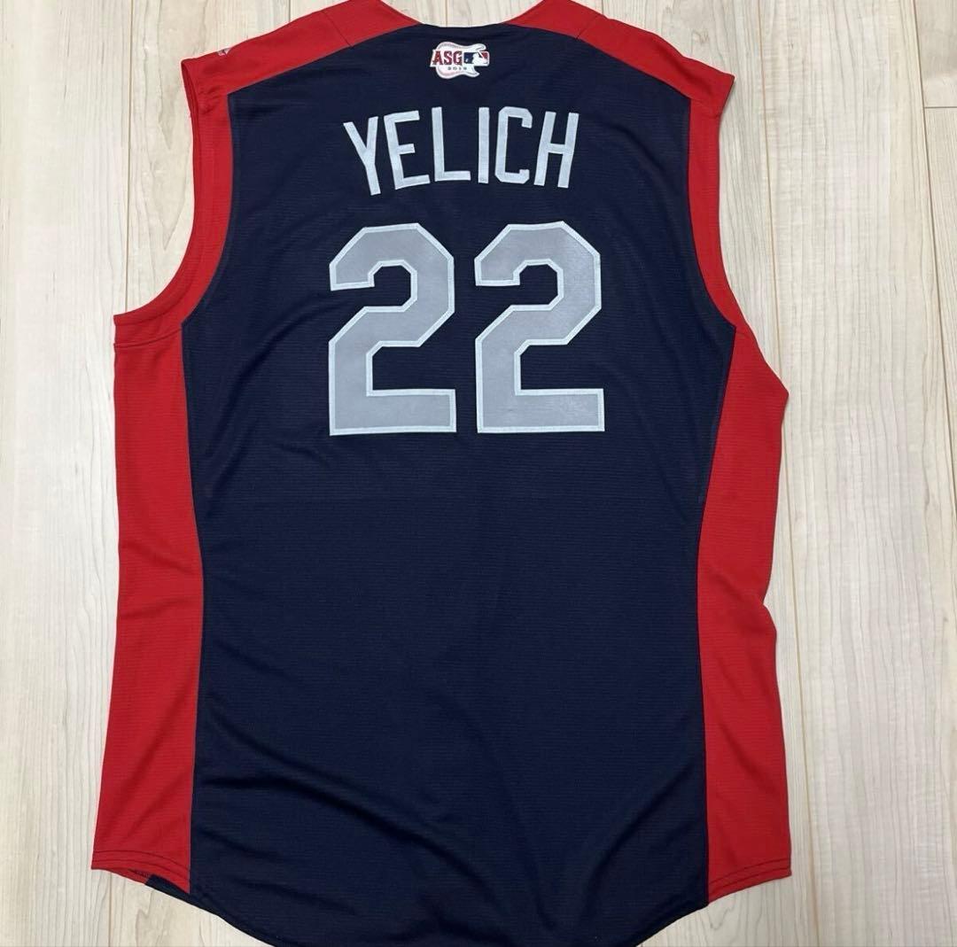 Majestic MLB ブリュワーズ イエリッチ オーセンティックユニフォーム