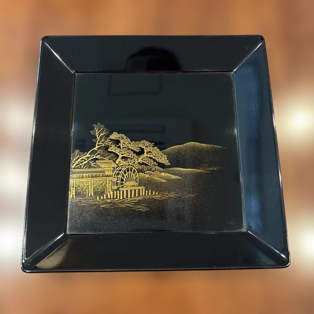 蒔絵　安原祥窓作　菓子盆10枚セット 京各所研出蒔絵　元箱