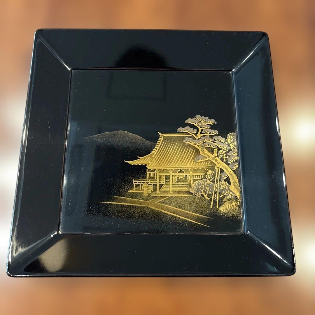 蒔絵　安原祥窓作　菓子盆10枚セット 京各所研出蒔絵　元箱