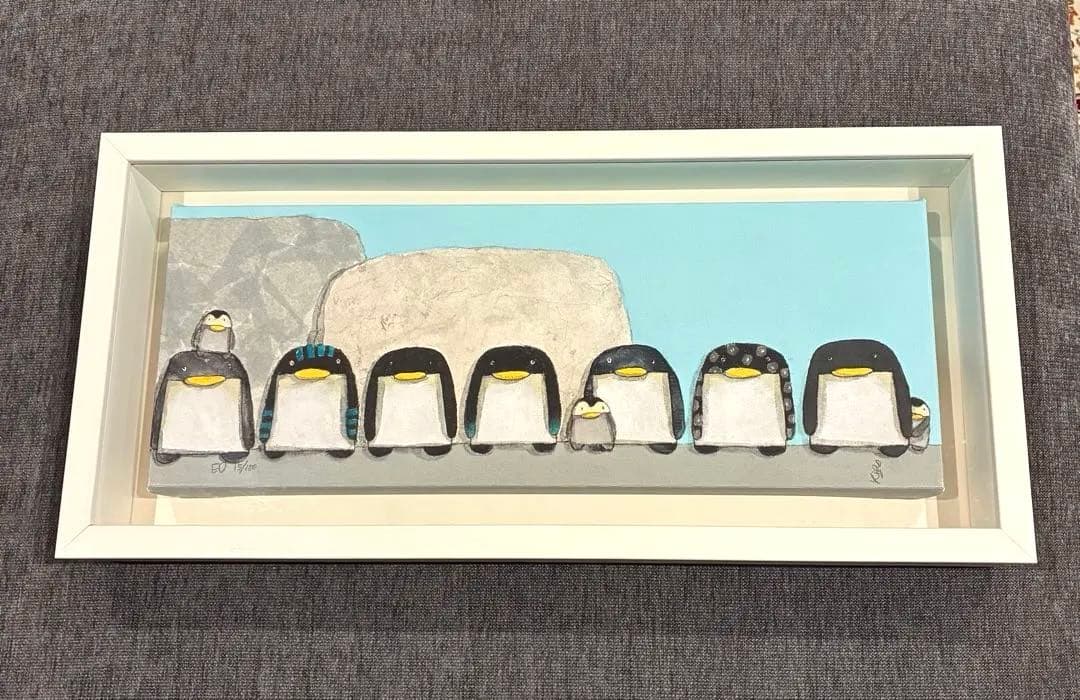 キロメロ 版画 22cm×47cm『南極大陸』 専用木製フレーム付