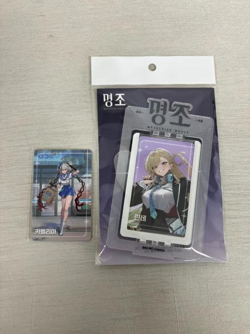 韓国限定鳴潮 GS25リンネー千咲 フィービー ユーノ回転アクリルフォトスタンド